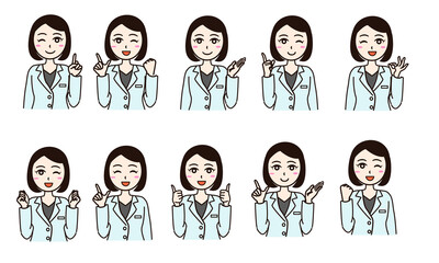 Woman white coat health care worker, doctor, scientist