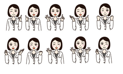 Woman white coat health care worker, doctor, scientist