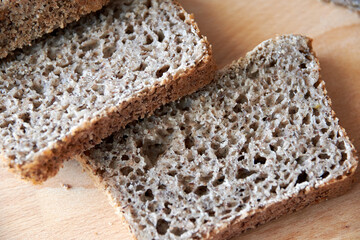 homemade gluten-free bread with rice flour and buckwheat flour