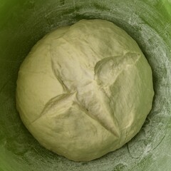 freshly worked pizza dough waiting for the preparation