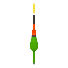 The one fishing bobbers is isolated on the white background.