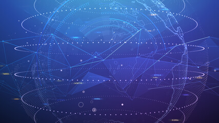 AI artificial intelligence digital network computer technology 3D illustration background.