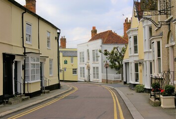 Historic English houses in Silver Street, Maldon, Essex, England.