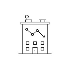 real estate market decline linear icon