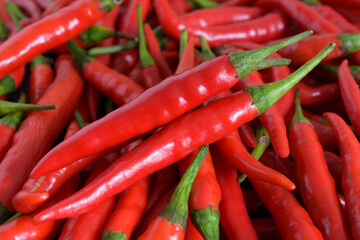 Fresh chilli for cooking,Top view,Background.
