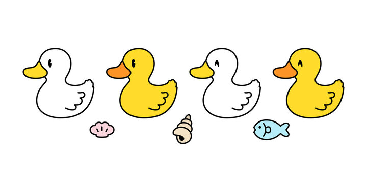 duck vector icon logo rubber duck bird farm cartoon character illustration animal symbol doodle design