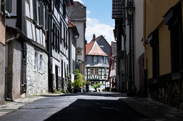 view through the historical streets of kronberg im taunus