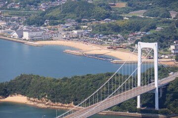 しまなみ海道　伯方大島大橋　カレイ山展望台からの眺め