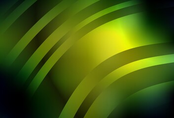 Dark Green, Yellow vector layout with curved lines.