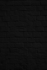 The background of the old black brick wall for design interior and  various scenes or as a...