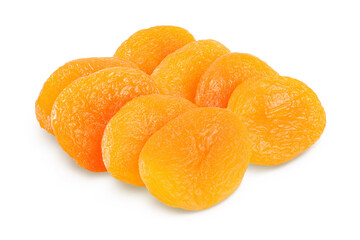 Dried apricots isolated on white background with clipping path and full depth of field.