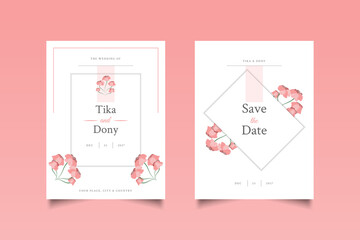 Beautiful Wedding Invitation Cards with Flower Ornaments
