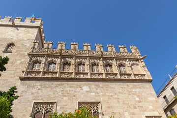 The Llotja de la Seda or Lonja de la Seda, Silk Exchange, Valencian Gothic-style civil building in Valencia, Spain