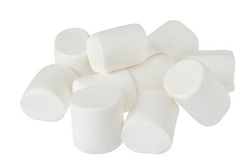 Marshmallow isolated on white background with clipping path and full depth of field