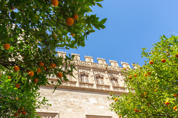Valencian Gothic-style civil building in Valencia, Spain