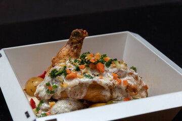 Poulet de volailles jaune sauce maroilles 