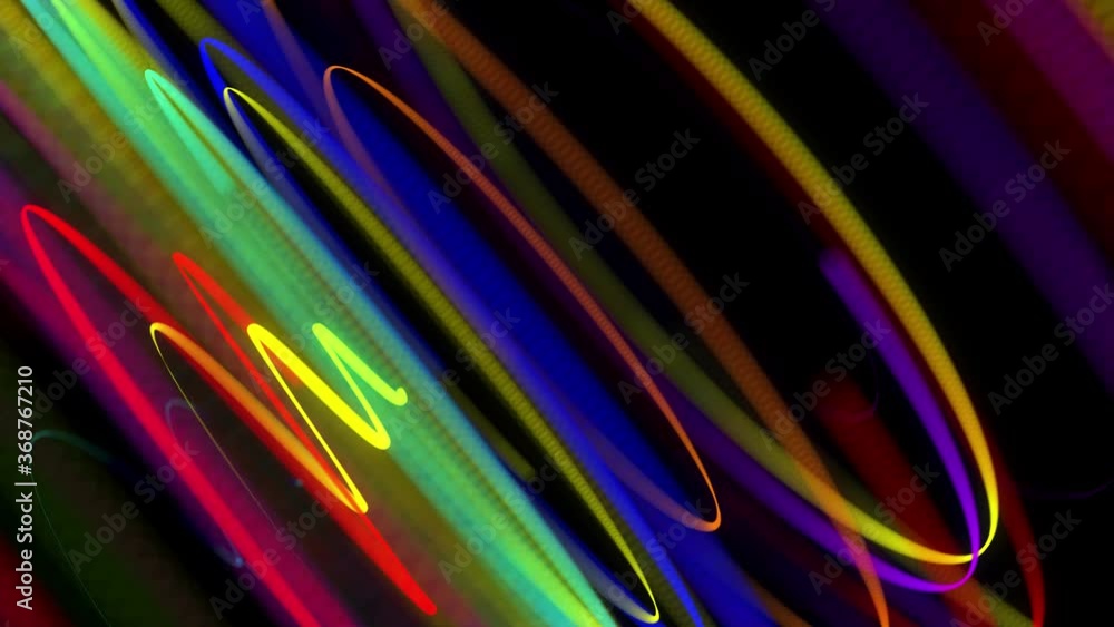 Aufkleber stylish creative abstract background in 4k. colored lines swirling in spiral fly along swirling path