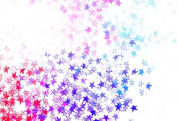 Light Blue, Red vector pattern with christmas stars.