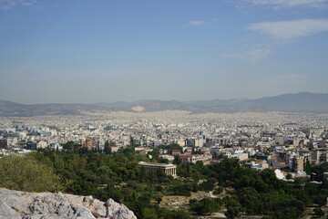 Fototapeta na wymiar Panorama, the landscape of Athens in Greece, Europe