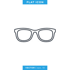 Eyeglass Icon Vector Design Template.
