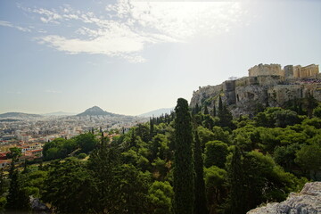 Fototapeta premium Panorama, the landscape of Athens in Greece, Europe