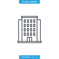 Building Icon Vector Design Template. Editable Stroke.