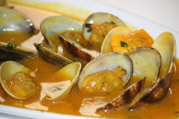 Clams cooked with the recipe 