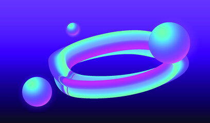 Futuristic background with flying object and stars. Vector EPS10