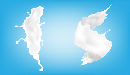 Milk splash with two shapes