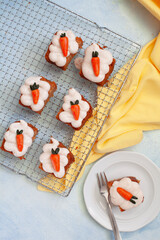 Vegan walnut carrot cake with cashew cream