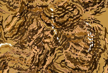 Dark Orange vector pattern with curved lines.