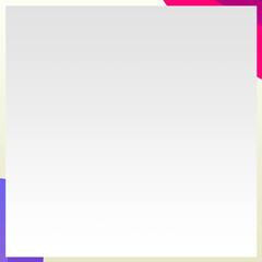 Empty White Square Box On Colorful Background Template-For Banner, Poster, Card & Social Media