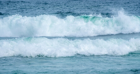 Indian Ocean surf near Koggala in southern Sri Lanka