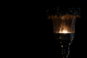 candle lamp light up in the darkness, religion concept