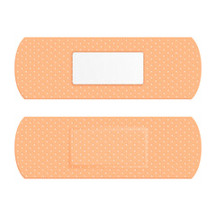 Vector 3d Realistic Medical Patch Icon Set Closeup Isolated on White Background. Design Template Adhesive Bandage Elastic Medical Plasters. Top View
