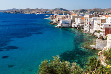 Fototapeta na wymiar Vaporia district in Ermoupoli town, Syros island, Cyclades, Greece, Europe.