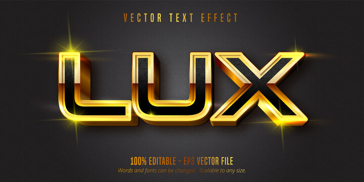 Lux text, shiny gold style editable text effect