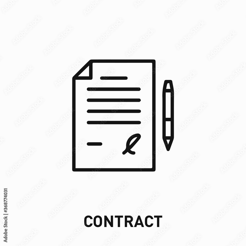 Poster contract icon vector. contract sign symbol for your design