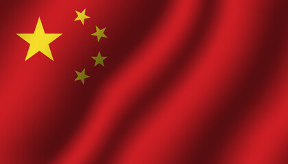 china national wavy flag vector illustration