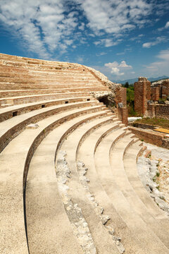 The Roman Odeon, among the more important and best preserved monuments in ancient Nikopolis, near Preveza town, Epirus region, Greece, Europe.