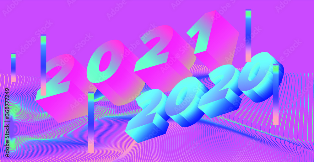 Poster glowing neon holographic grid, glitched wavy surface. abstract science and technology background.