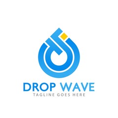 Abstract Letter TJ Drop Wave Logos Design Vector Illustration Template