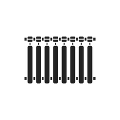 Aluminum battery black glyph icon on white background. Heat in the house. House temperature. Pictogram for web page, mobile app, promo. UI UX GUI design element