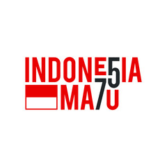 75 Indonesia Maju (Translated: 75 Year Go Forward Indonesia). Banner and Logo Design for Independence Day. Vector Illustration. Shield Symbol.