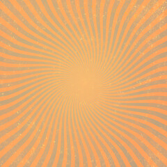 Obraz premium vintage orange grunge background with rays from the center, sunrise. Decorative cute background in pastel shades.