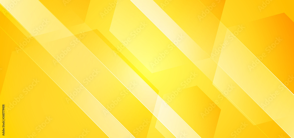 Poster abstract geometric hexagons yellow background with diagonal striped lines.