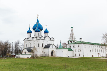 Suzdal, Russia. Nativity Cathedral of Suzdal Kremlin in spring