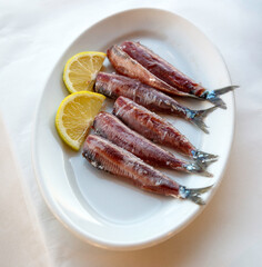 Sardines of Kalloni, the famous culinary delicacy of Lesvos island, in Greece.