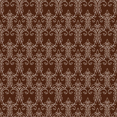 seamless pattern in monochrome colors, baroque ornament, swirls classic, wallpaper and fabric, wrapping paper, background for design