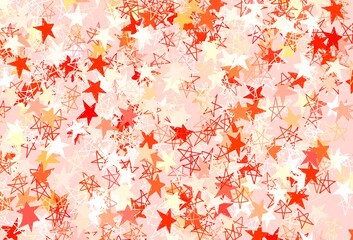 Obraz na płótnie Canvas Light Red, Yellow vector background with colored stars.